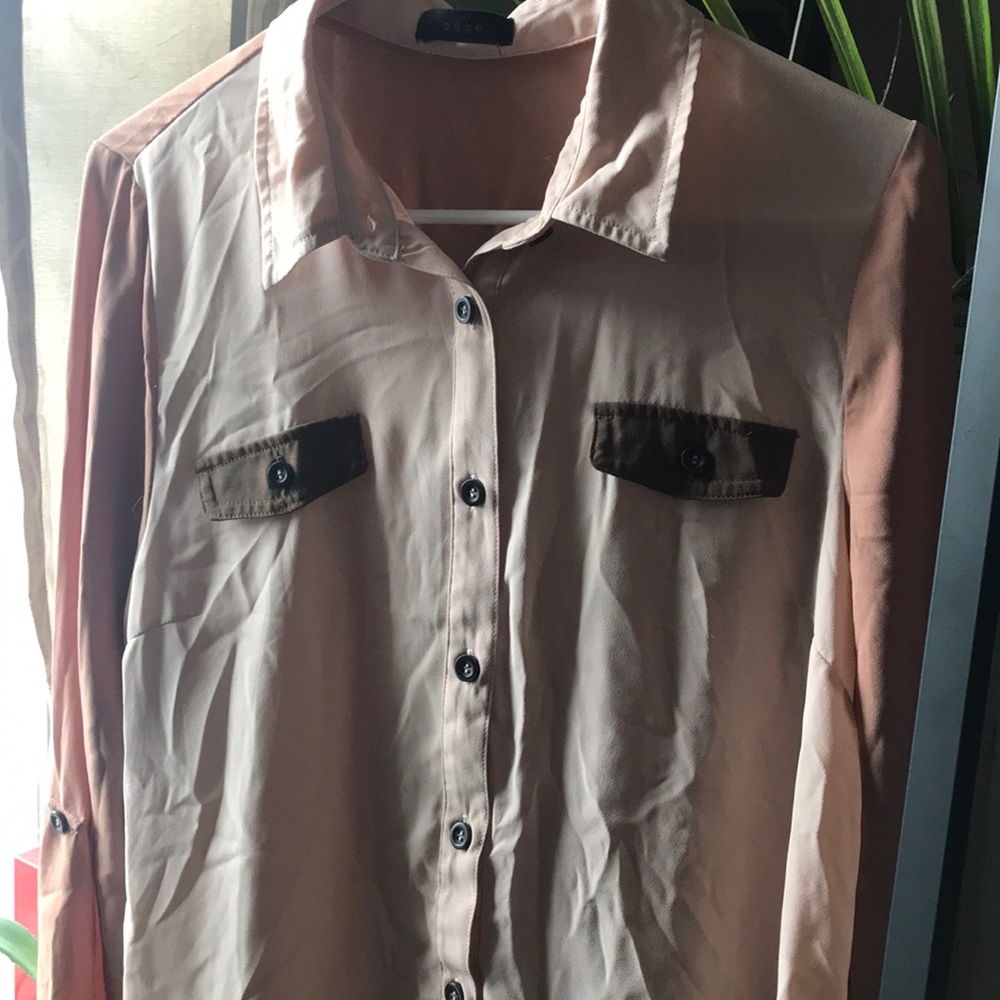 Chiffon colorblock blouse